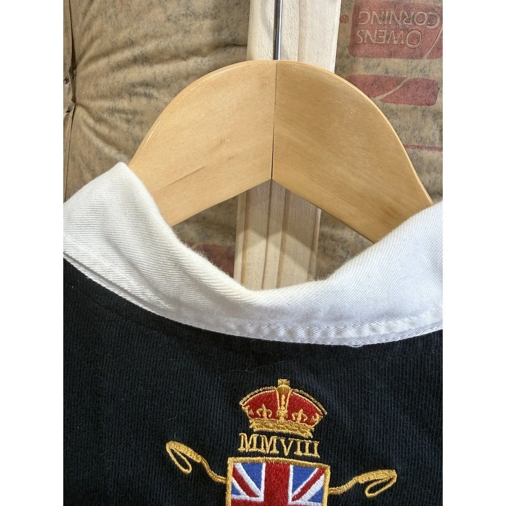 Vintage 90s Polo Ralph Lauren Rugby Mercer Club #3 Heavy Long Sleeve Shirt 2008